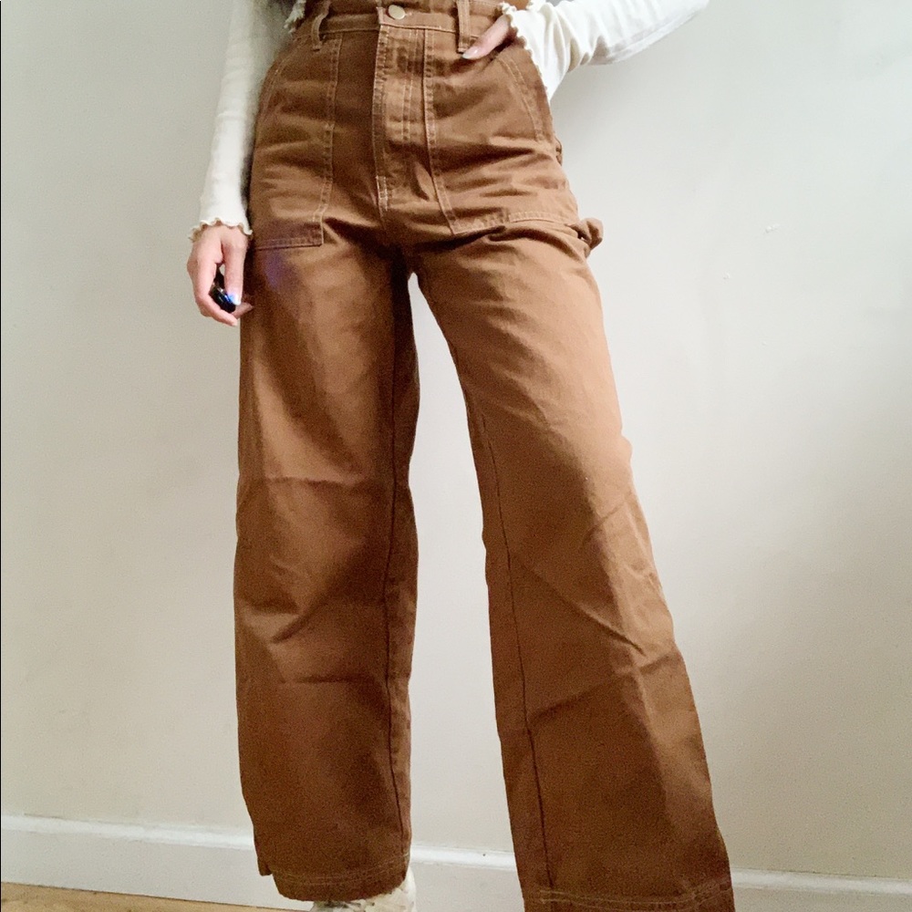 CHESNUT BROWN WIDE LEF CARPENTER PANTS